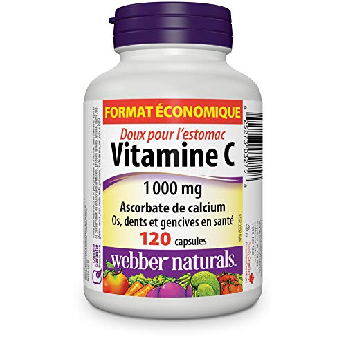 Webber Naturals Vitamin C Calcium Ascorbate 1000 mg bottle side label