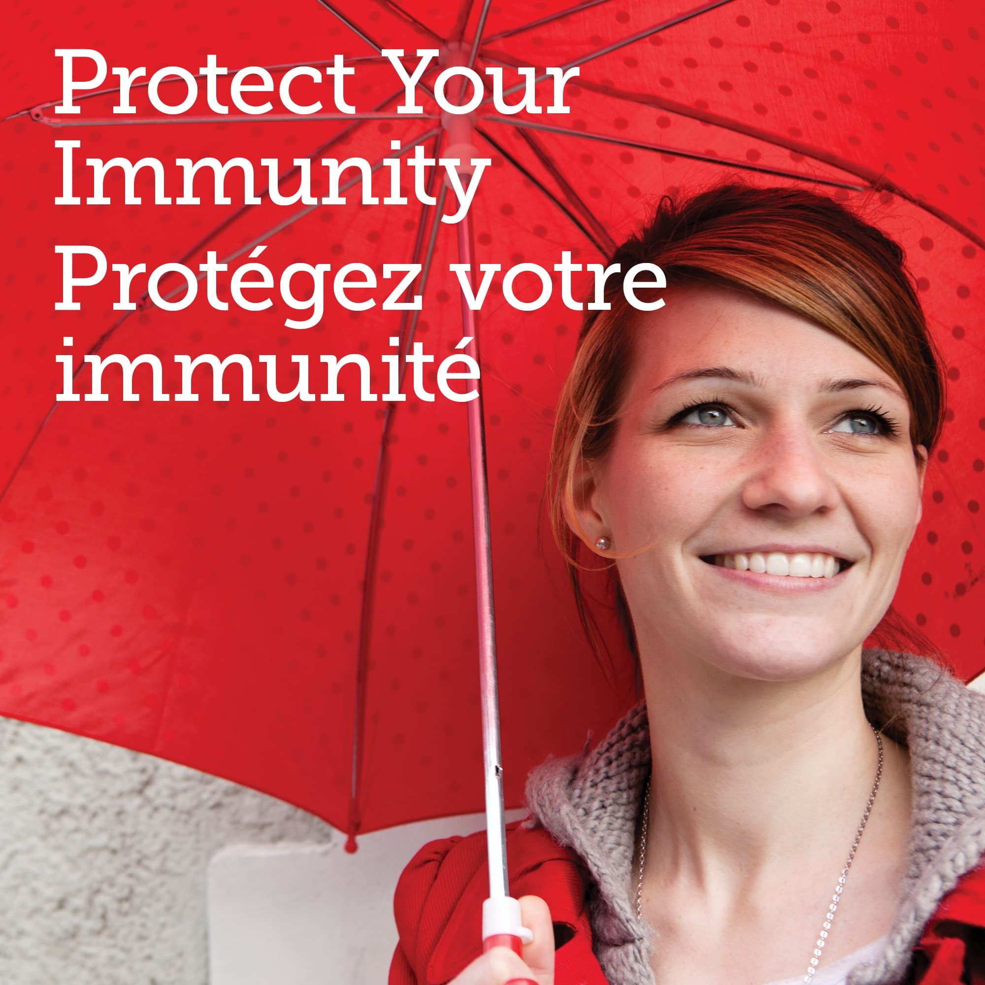 Product display with white background and capsules