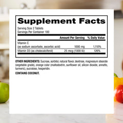 Orange-flavored chewable tablets close-up