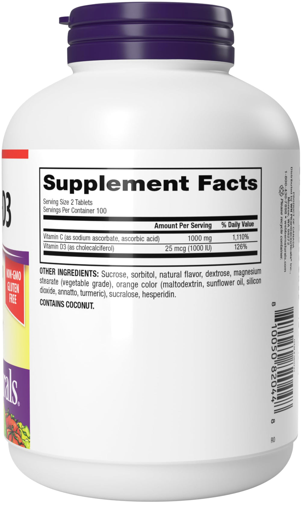 Ingredients and allergen information close-up