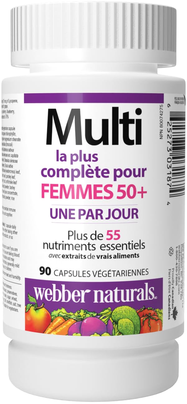 Webber Naturals Women's 50+ Multivitamin bottle side view
