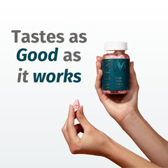 Biotin vitamins for hair growth and nail health concept