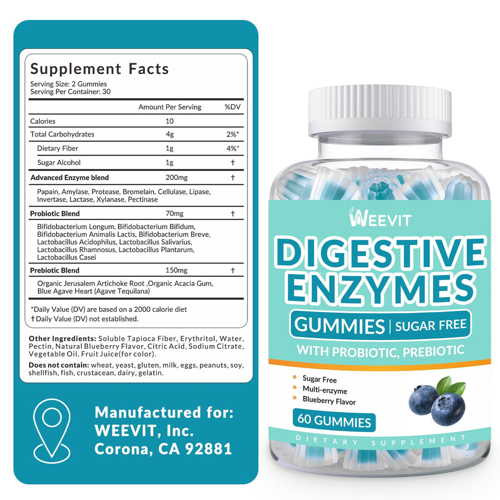 Ingredients: probiotics and prebiotics blend on bottle label