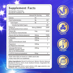 Close-up of L-Theanine, GABA, and 5-HTP ingredients
