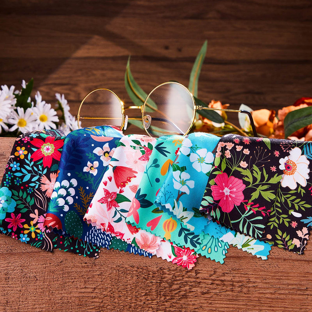 Floral microfiber cleaning cloth set for glasses – style 2