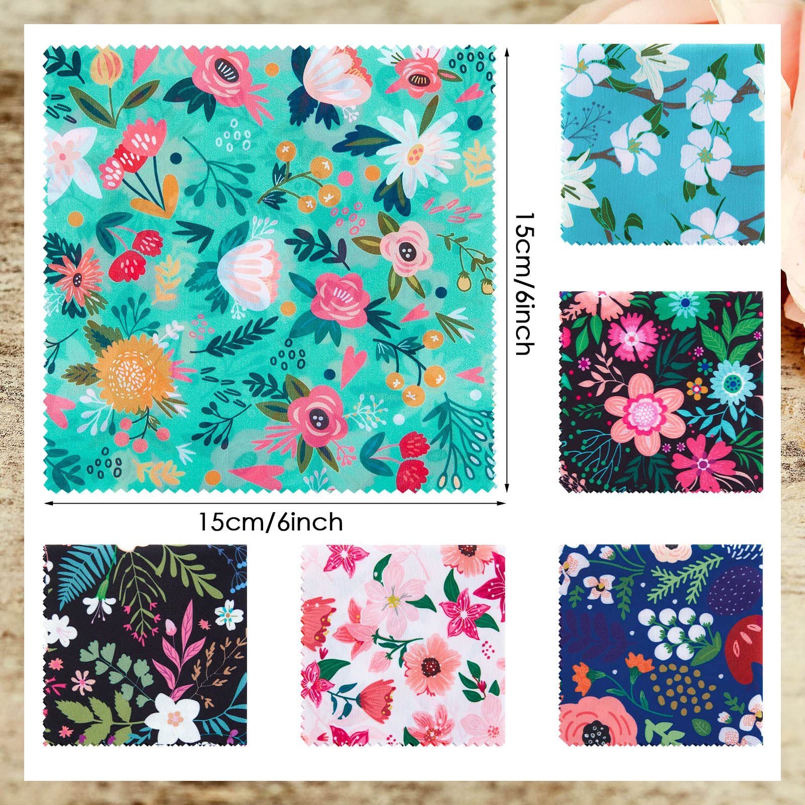 Floral microfiber cleaning cloth set for glasses – style 3