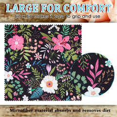 Floral microfiber cleaning cloth set for glasses – style 4
