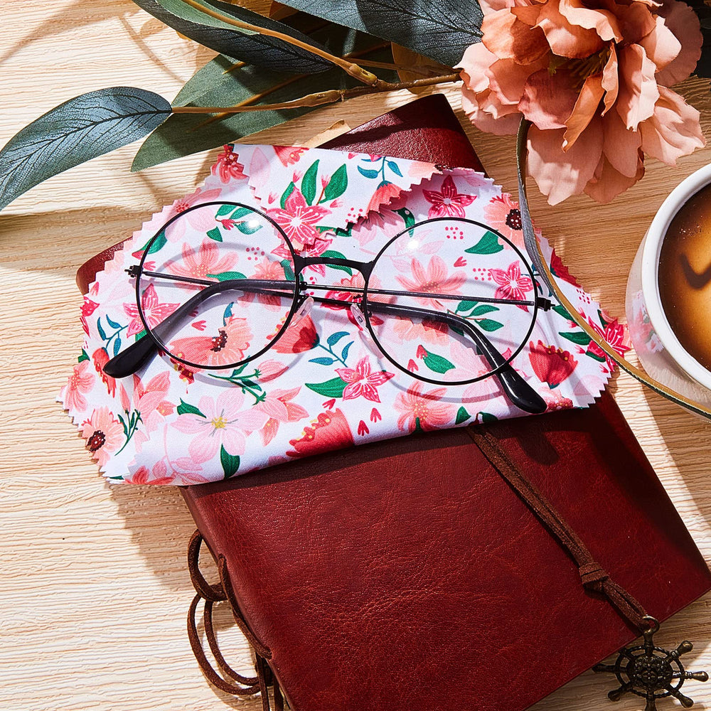 Floral microfiber cleaning cloth set for glasses – style 5