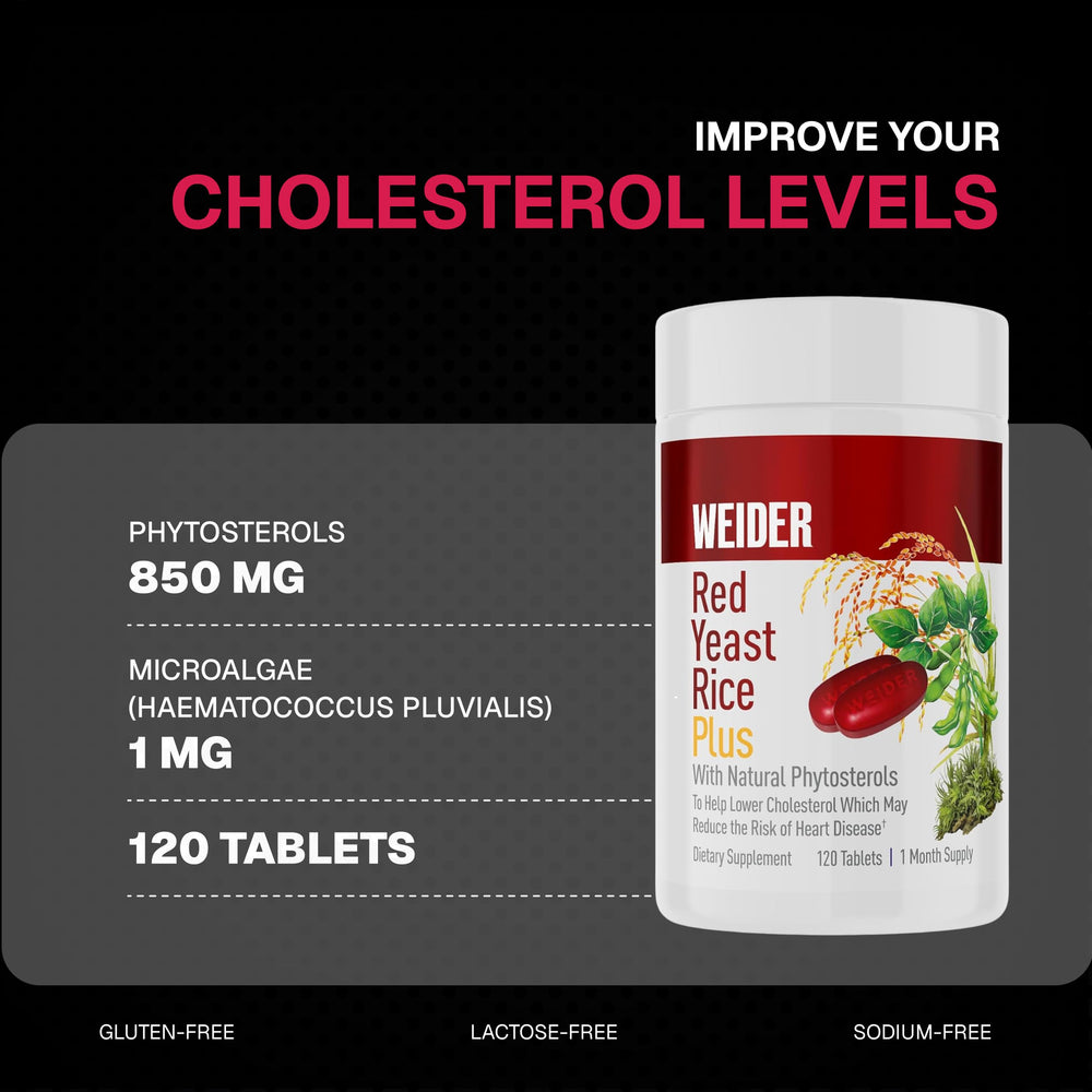 Weider Red Yeast Rice Plus bottle with label