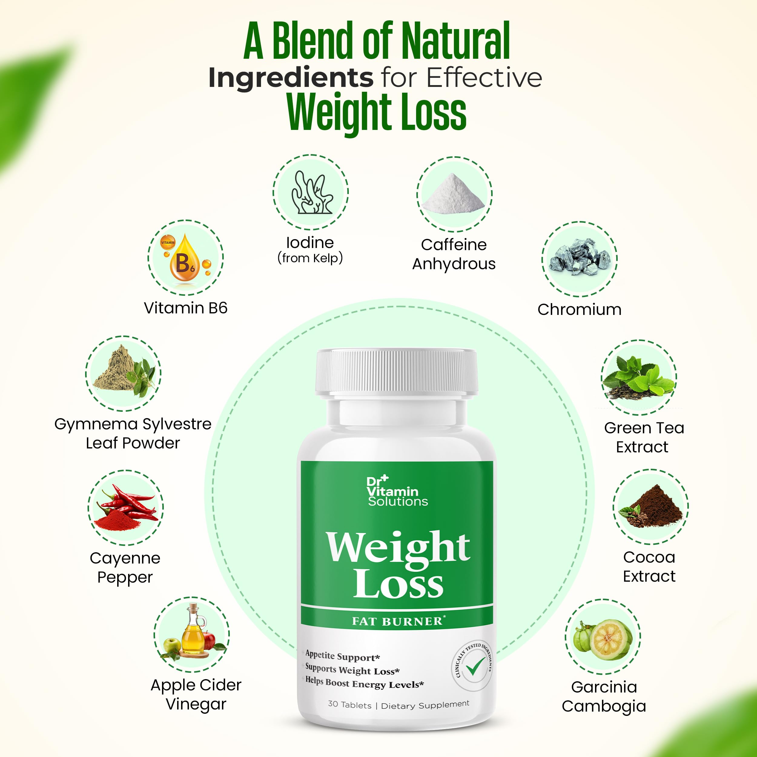 Woman taking DR VITAMIN SOLUTIONS weight loss pills