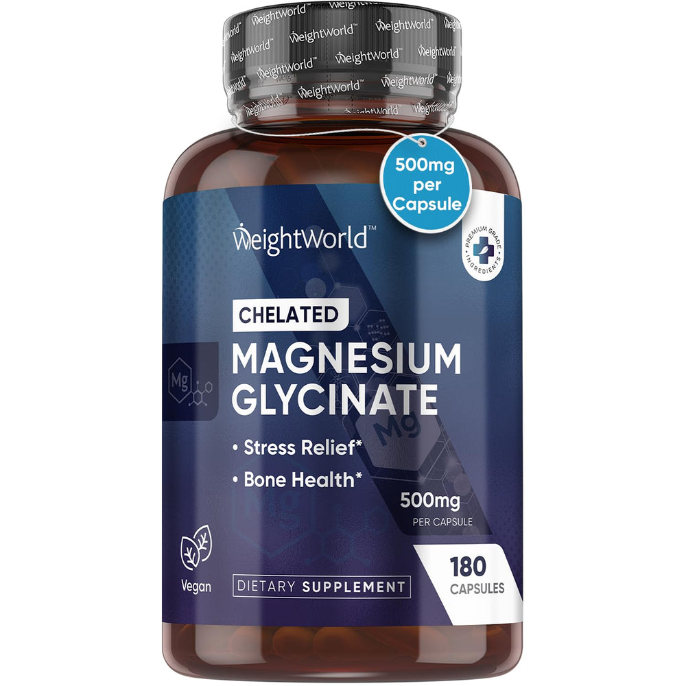 WeightWorld Magnesium Glycinate 500mg bottle front label