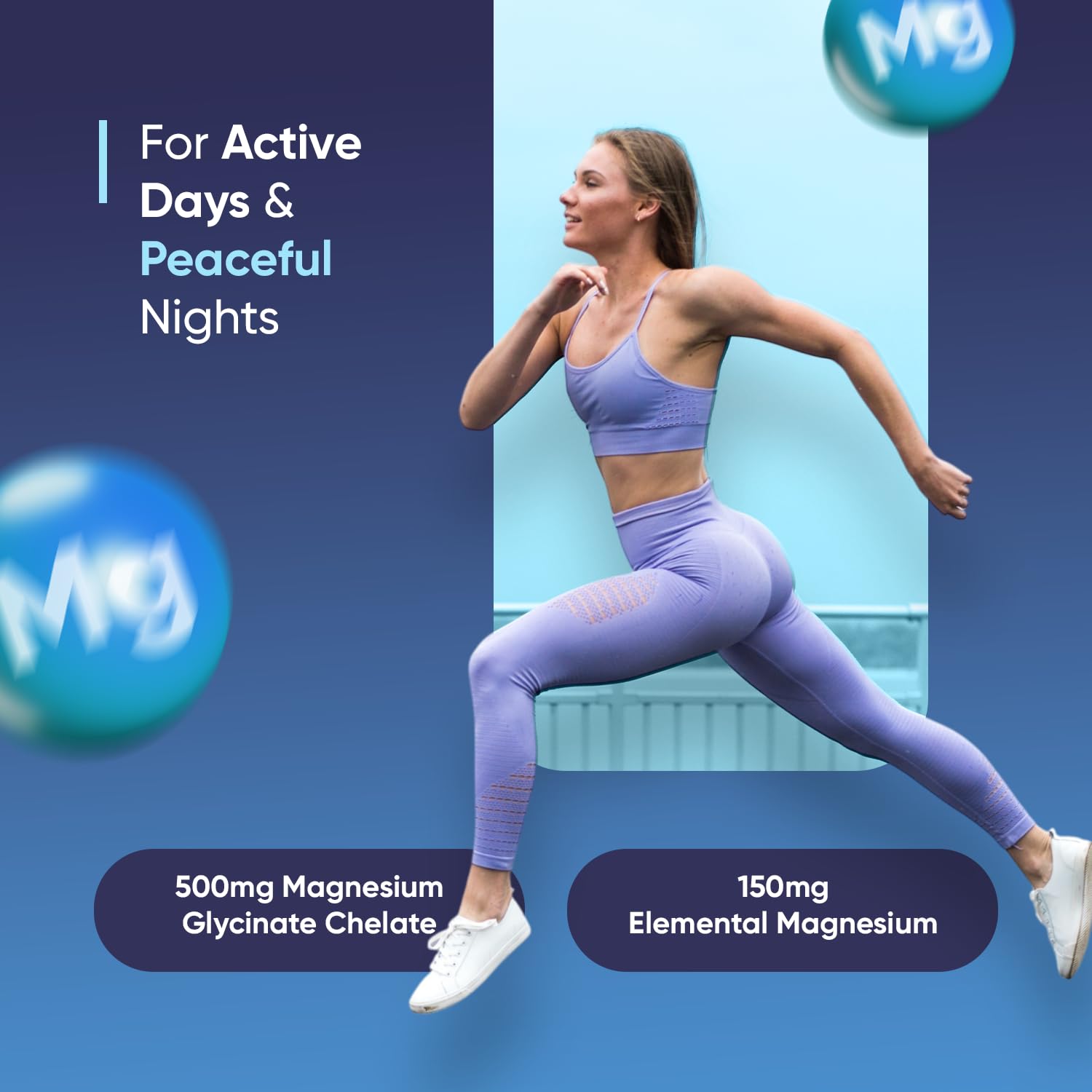 Close-up of WeightWorld magnesium glycinate 500mg bottle