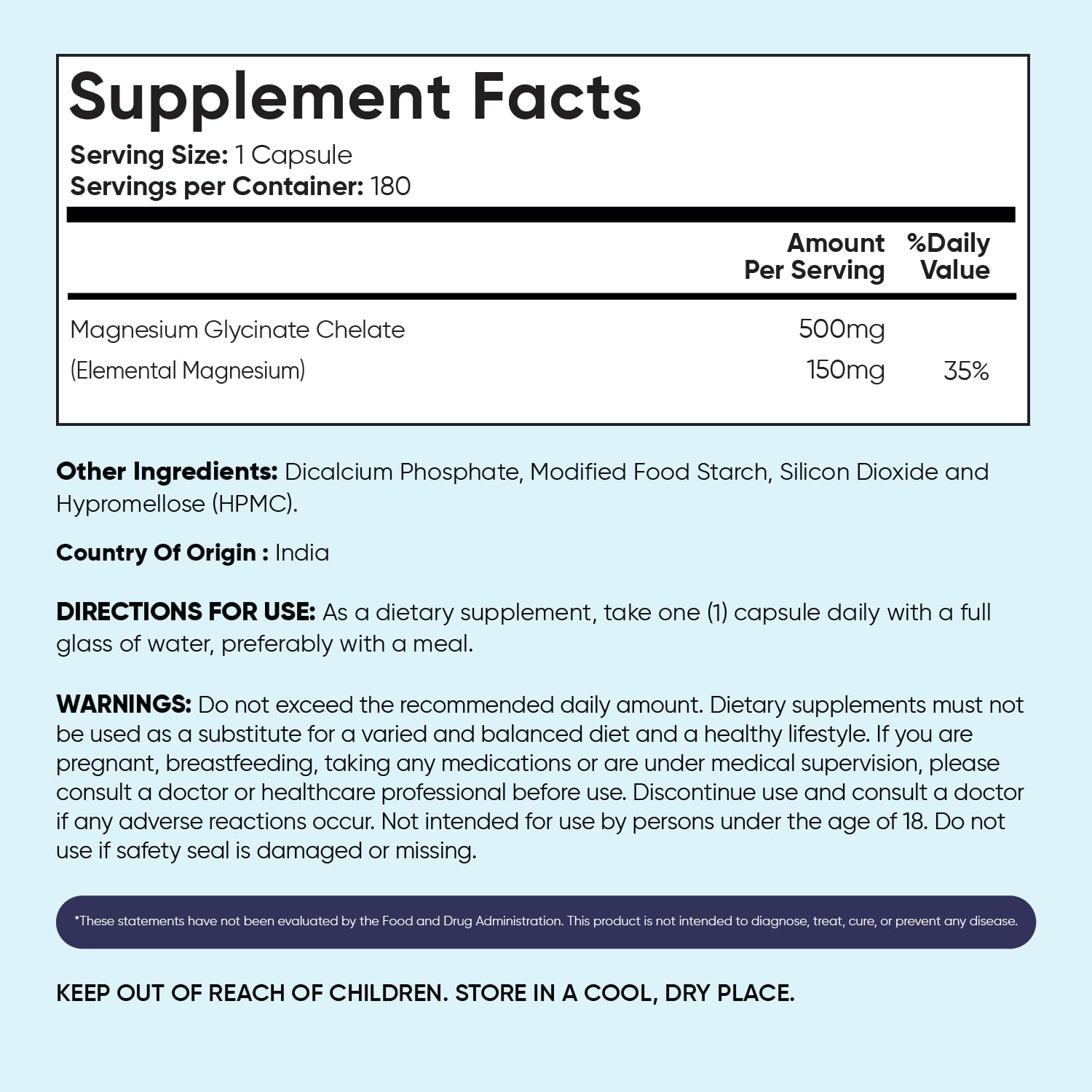 Allergen-free text on supplement bottle