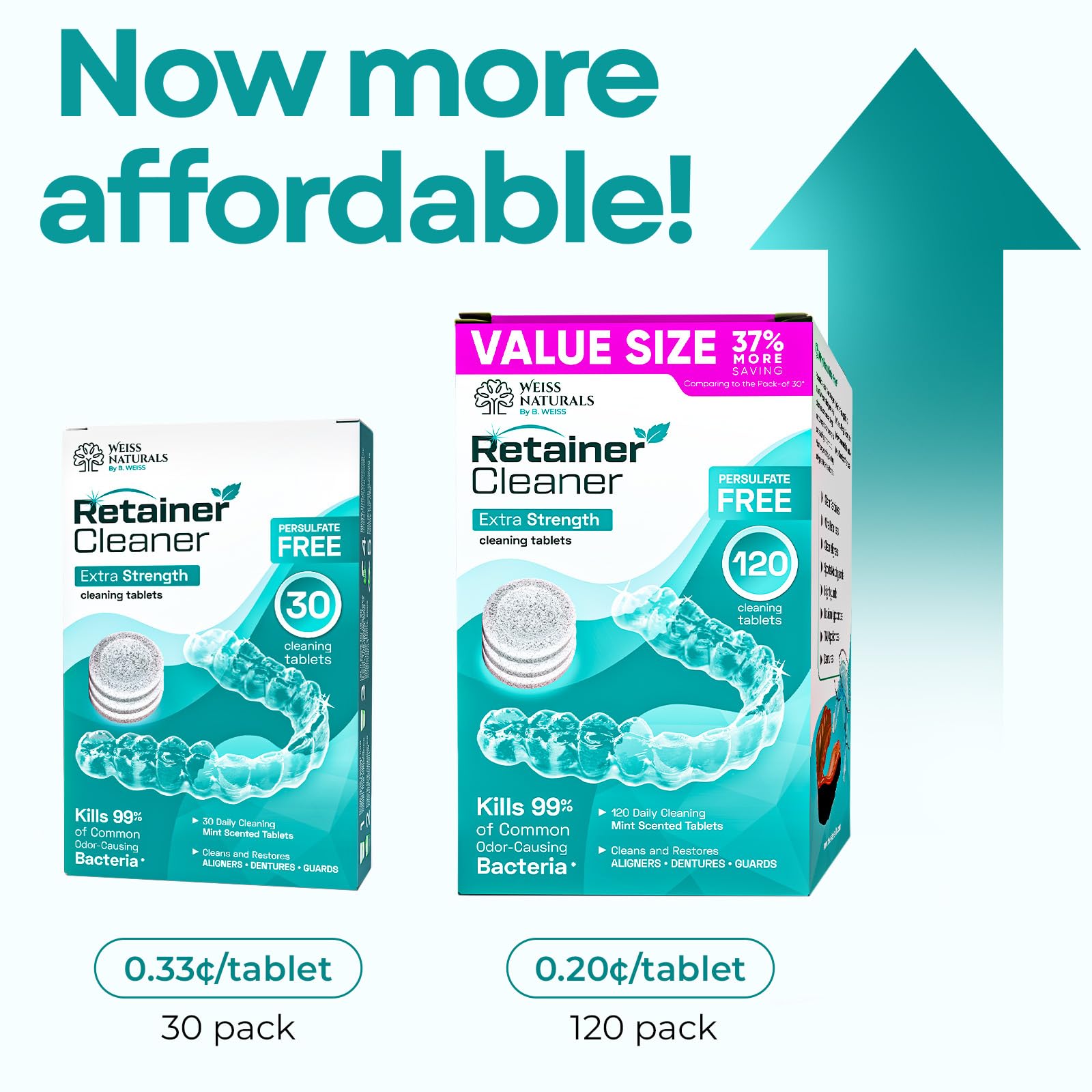 Dental appliance clean and refreshed after use with Weiss Naturals