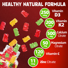 Nutritional label showing D3K2, calcium, magnesium and vitamins