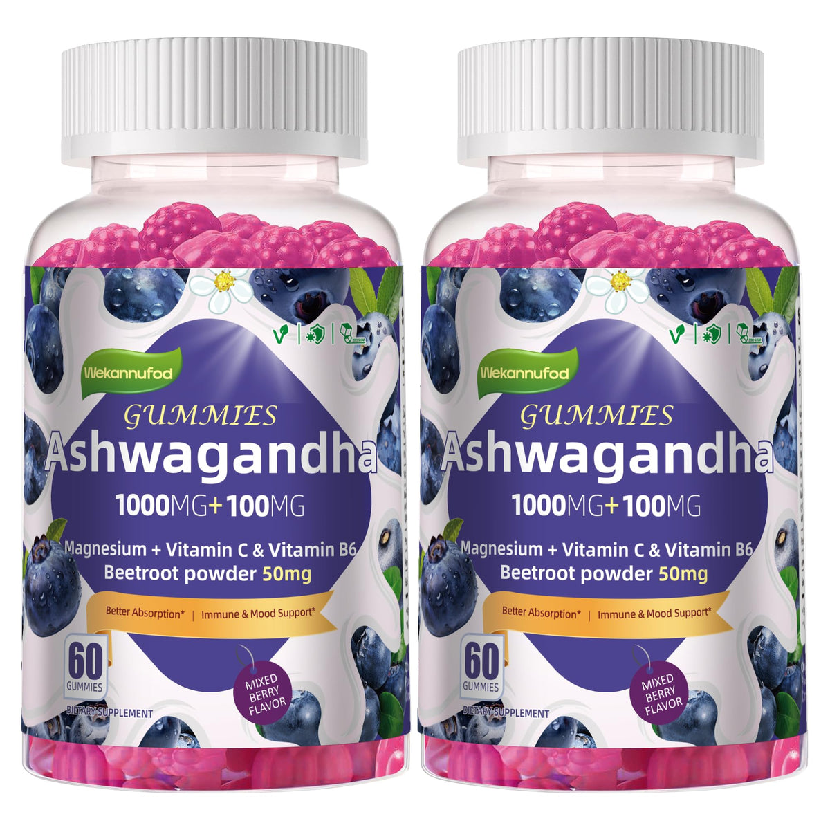 Wekannufod Ashwagandha Gummies bottle and packaging