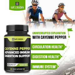 Ingredients panel for WELBUDA 210 capsules including Cayenne Pepper, Berberine HCI, Garlic, and Olive Leaf