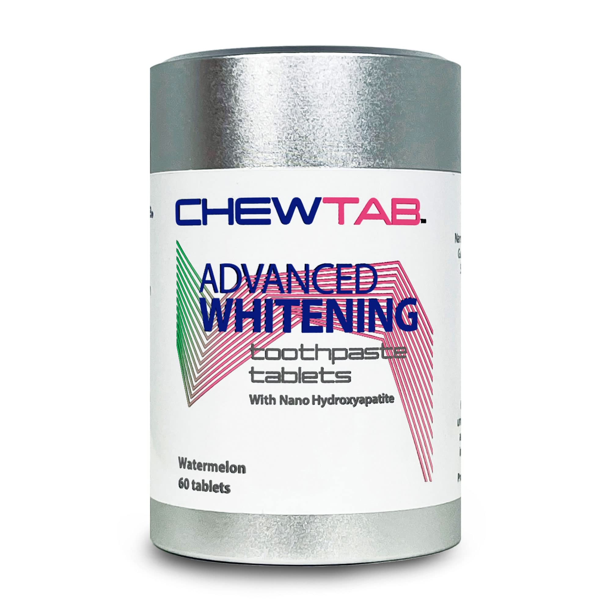 Front view of Weldental Chewtab Advanced Whitening Toothpaste Tablets with Nano-Hydroxyapatite (Watermelon)