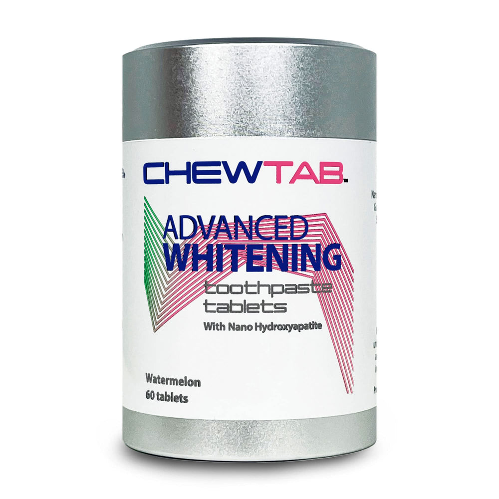 Front view of Weldental Chewtab Advanced Whitening Toothpaste Tablets with Nano-Hydroxyapatite (Watermelon)