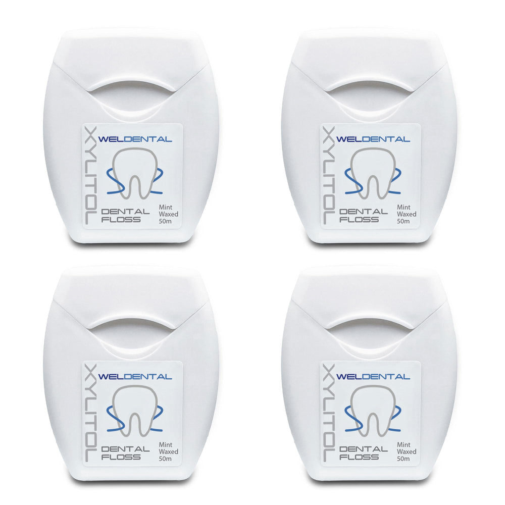 Weldental Xylitol Dental Floss 50m 4-pack box