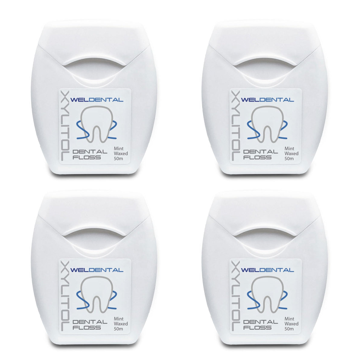 Weldental Xylitol Dental Floss 50m 4-pack box