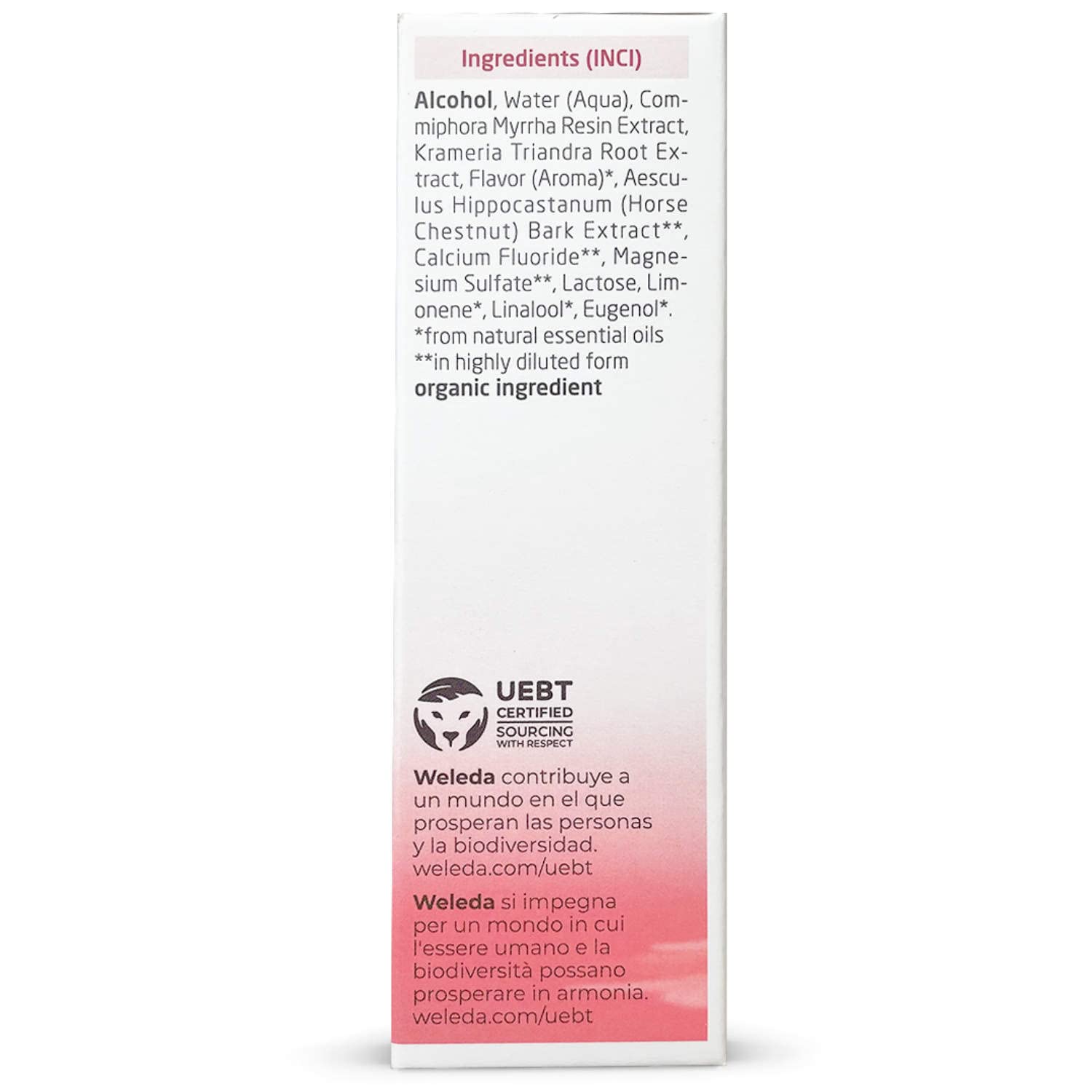 Ratanhia and myrrh extracts in composition