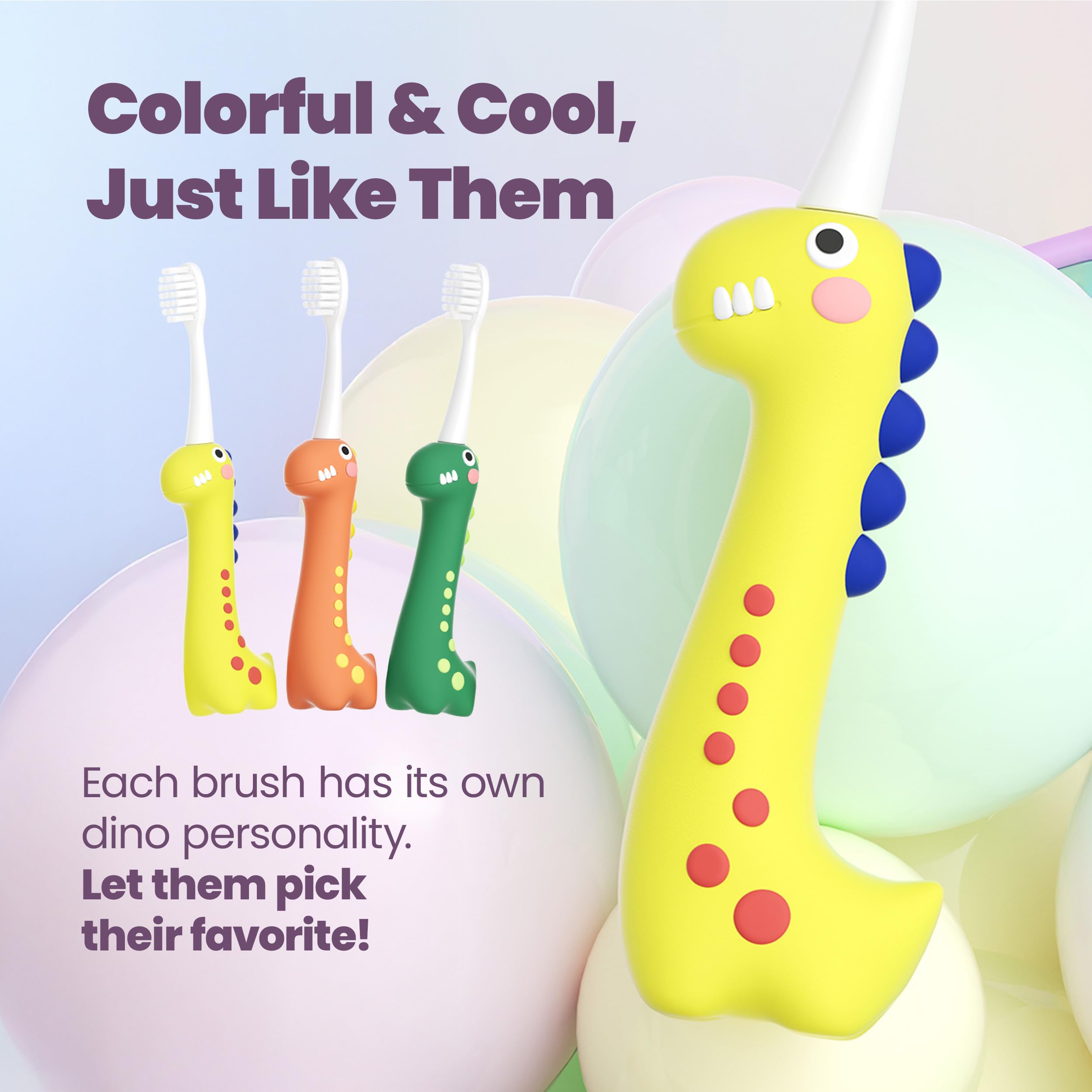 BPA-free toddler toothbrush with rounded bristle tips