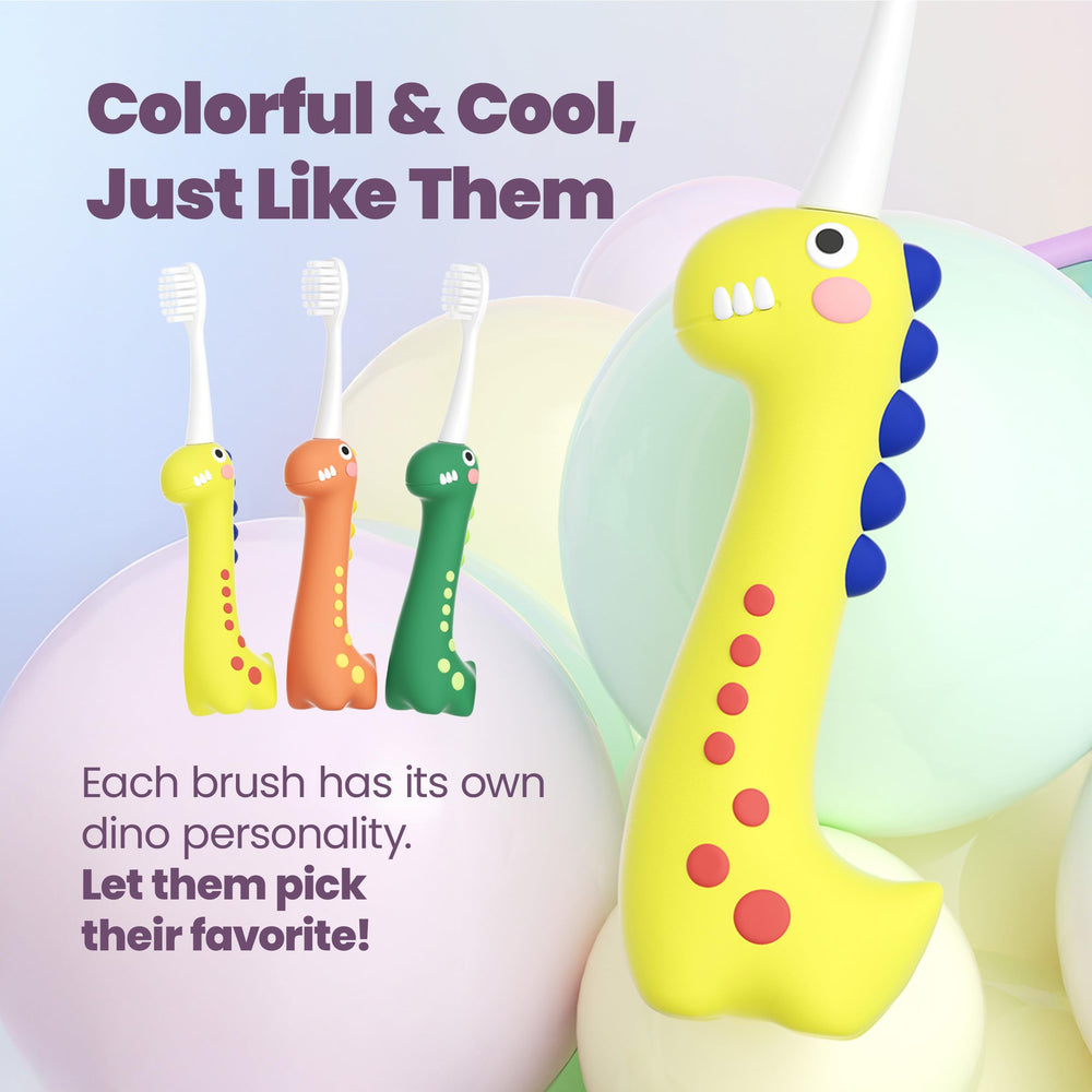 BPA-free toddler toothbrush with rounded bristle tips