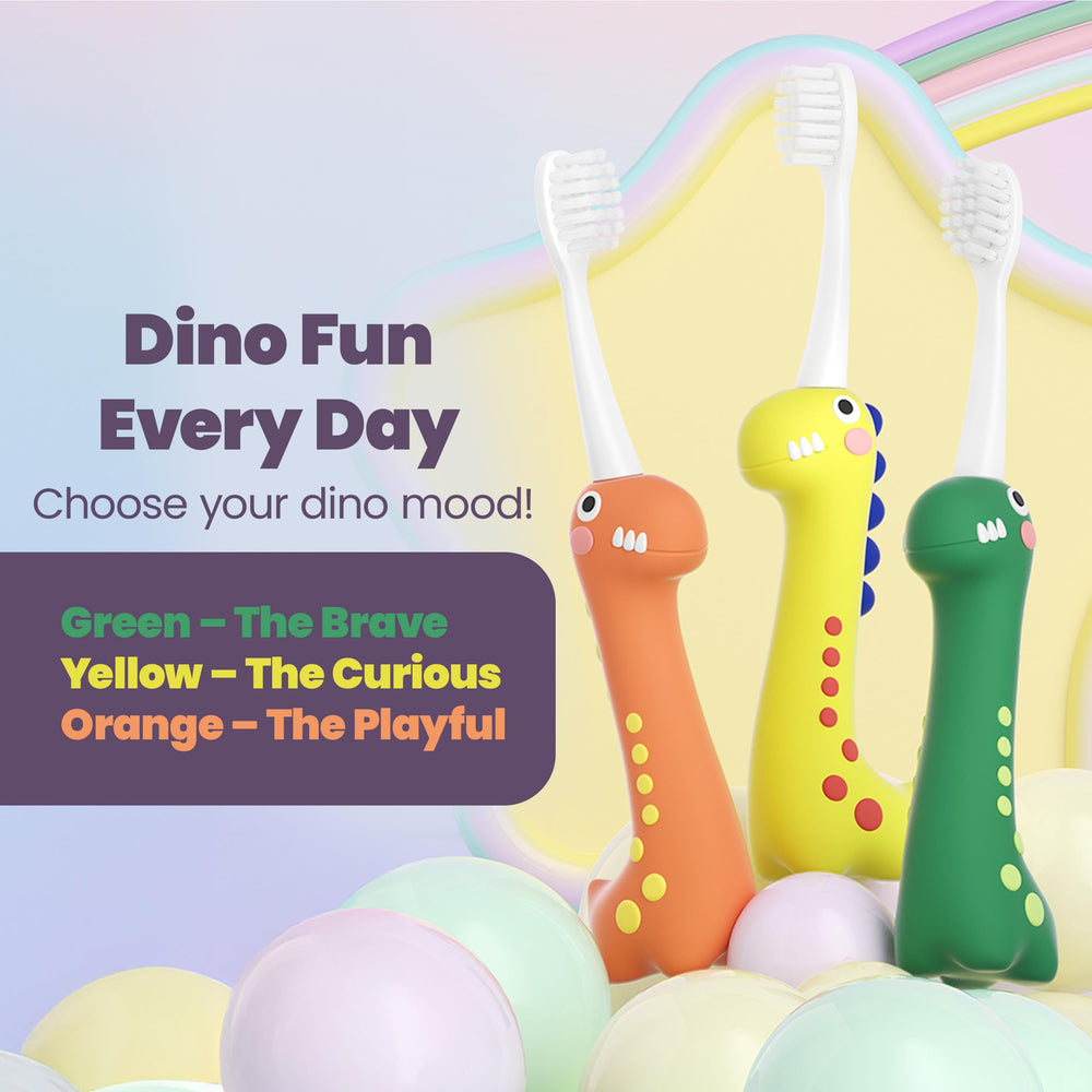 Gift-ready dinosaur toothbrush for kids aged 6+