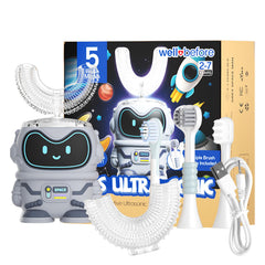Main image: Well Before Kid's U-Shaped Ultrasonic Toothbrush in Spaceman Grey