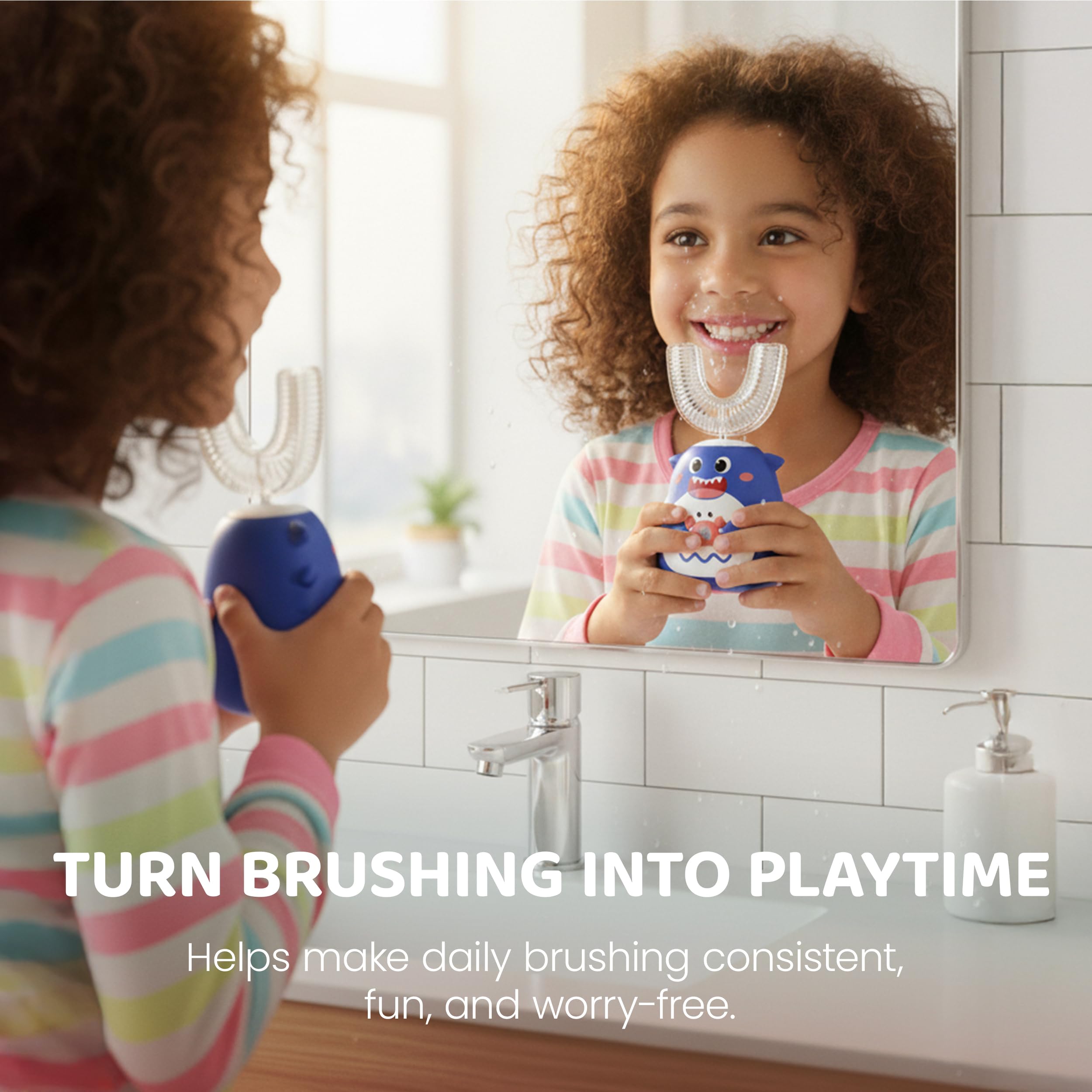 Cute cartoon design toothbrush for kids ages 2-7