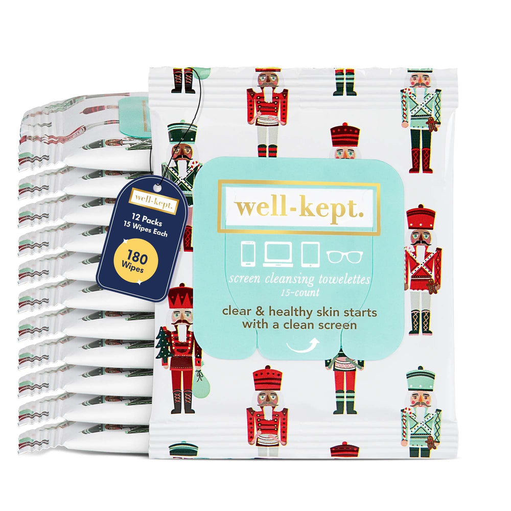 Well-Kept Tech & Lens Wipes Nutcracker 12 Pack packaging