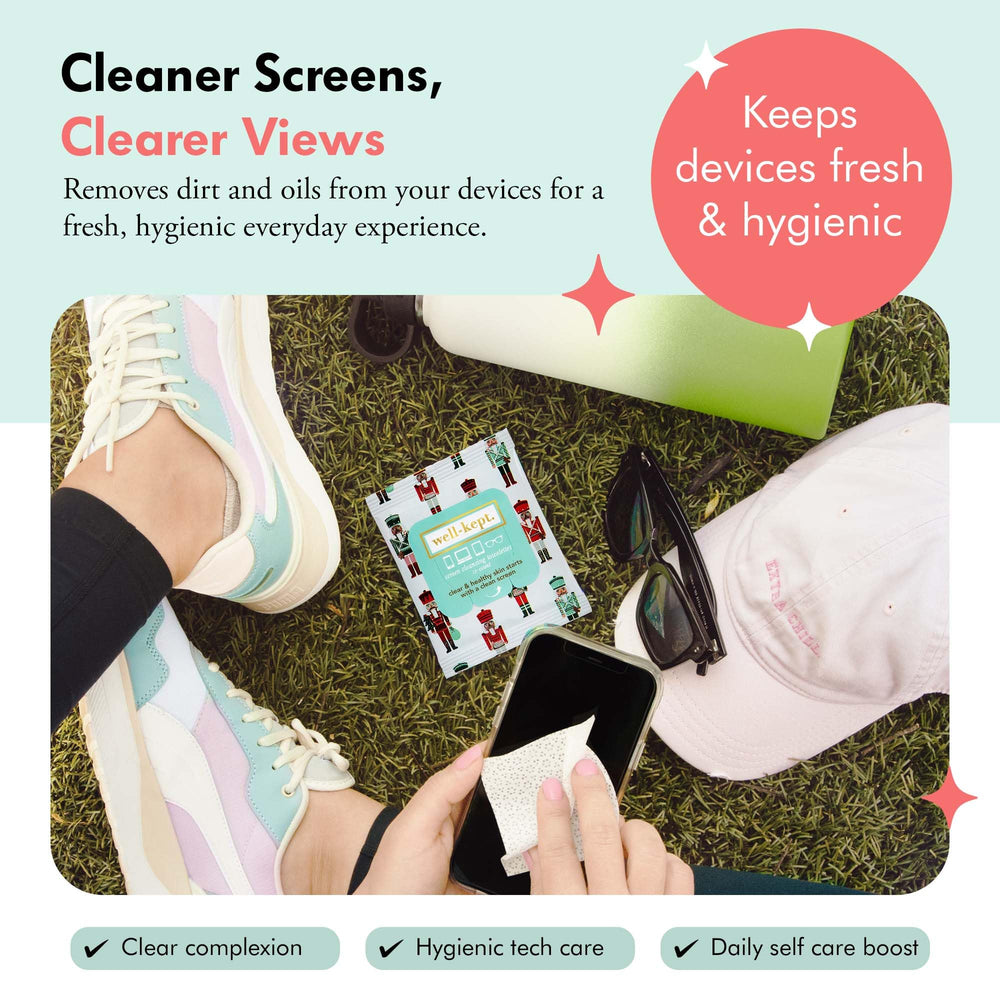 Close-up of lint-free wipe cleaning eyeglass lens