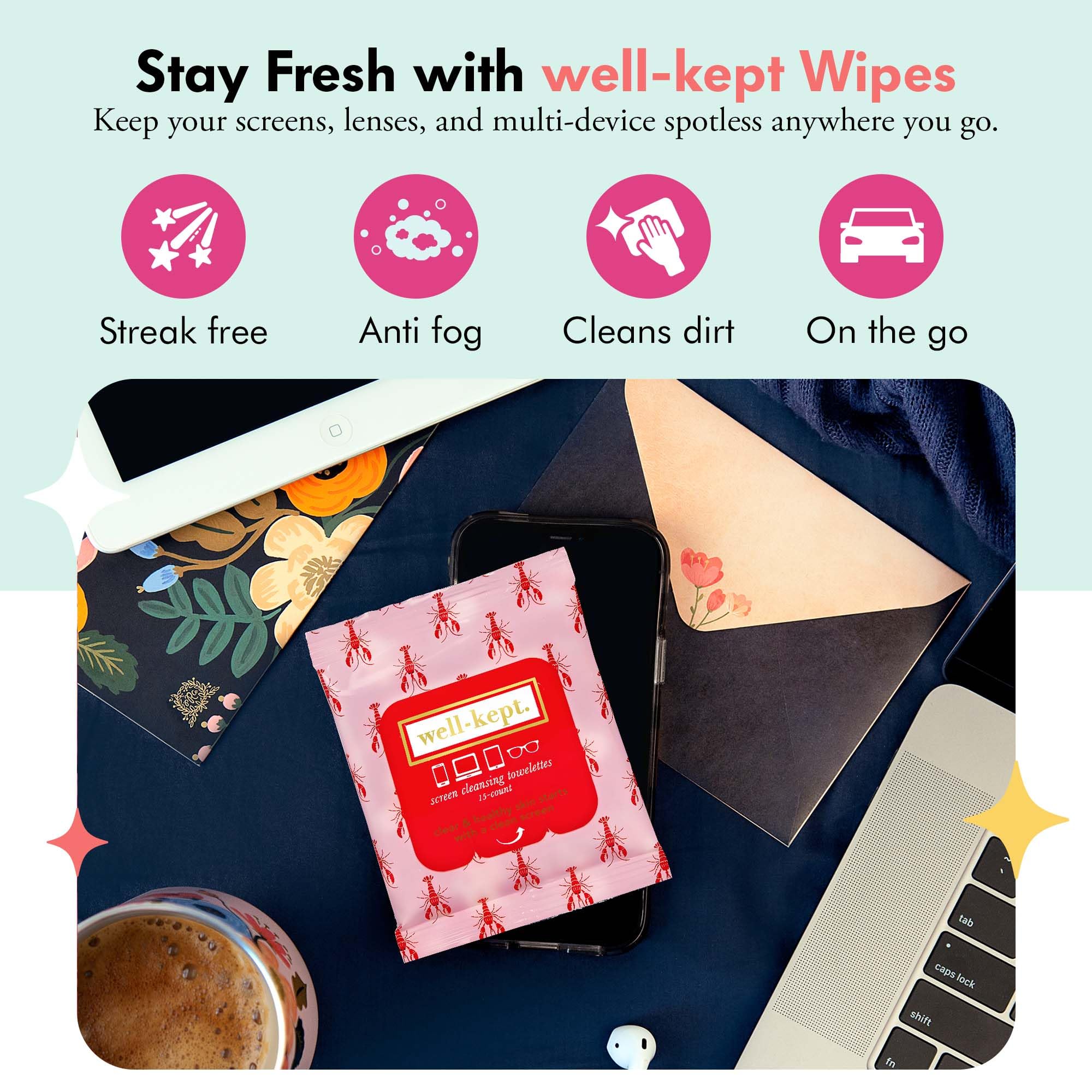 Close-up of lint-free wipe material