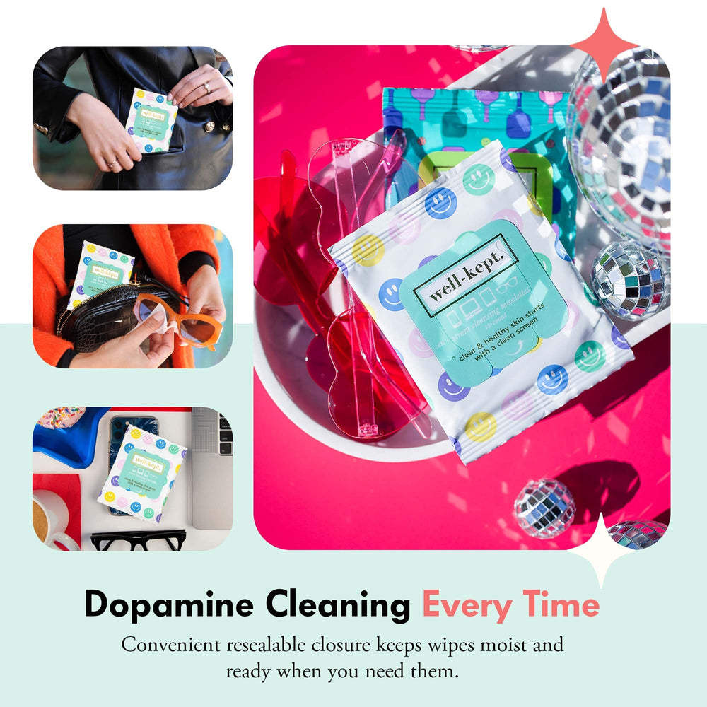 Wipes providing streak-free cleaning on screens