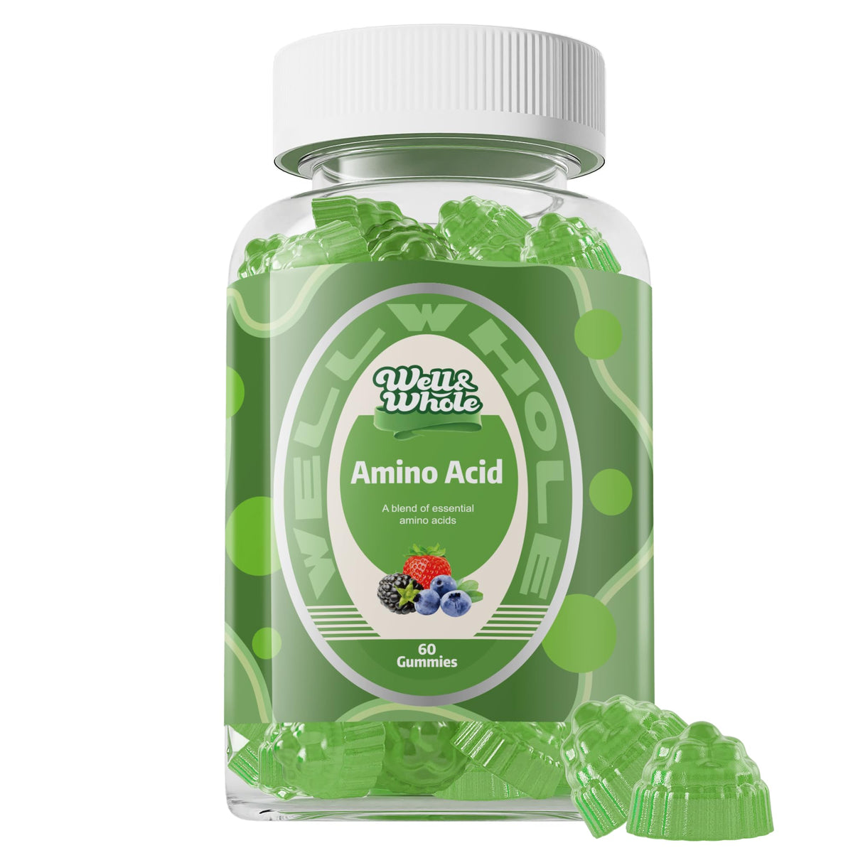 Front view of Well&Whole Essential Amino Acids Gummies bottle