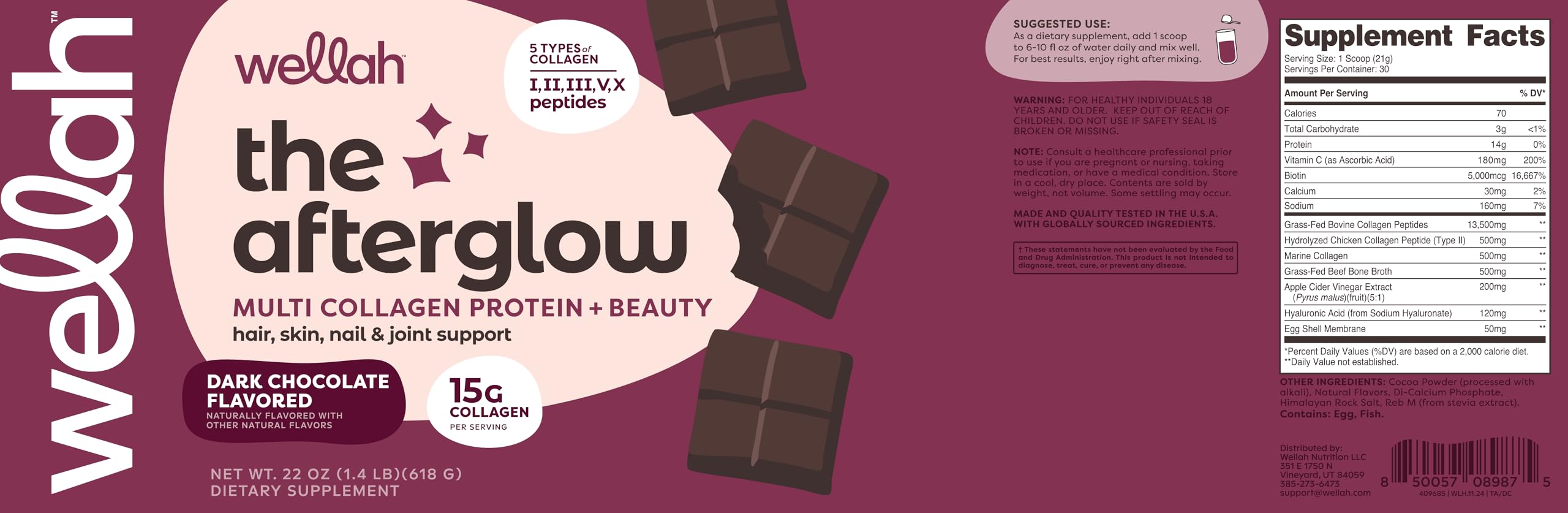 Wellah Afterglow 30-serving container on a countertop