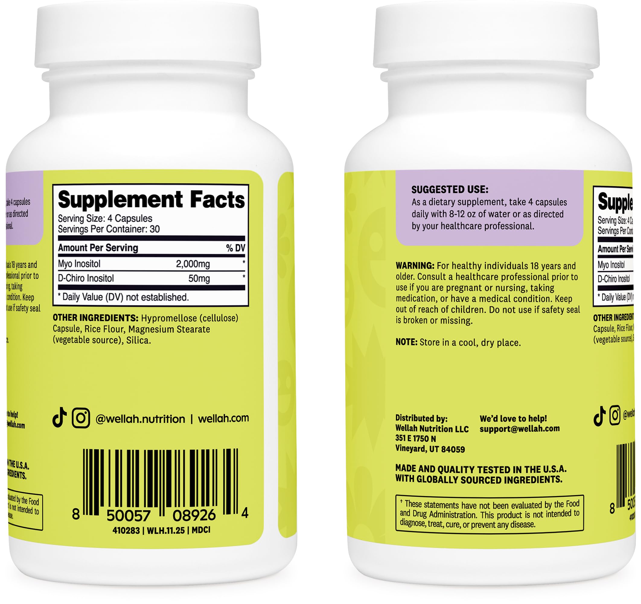 Wellah capsules spread on surface conveying daily serving convenience
