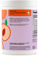 Shaker cup with the White Peach Nectarine flavored drink prepared from Wellah Creatine + Hydration Powder