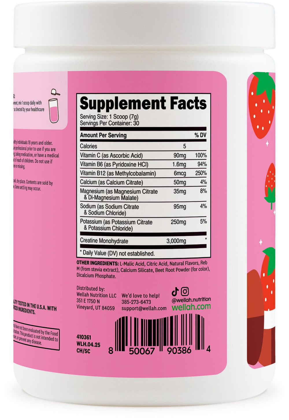 Glass of Strawberry Coconut electrolyte drink being prepared