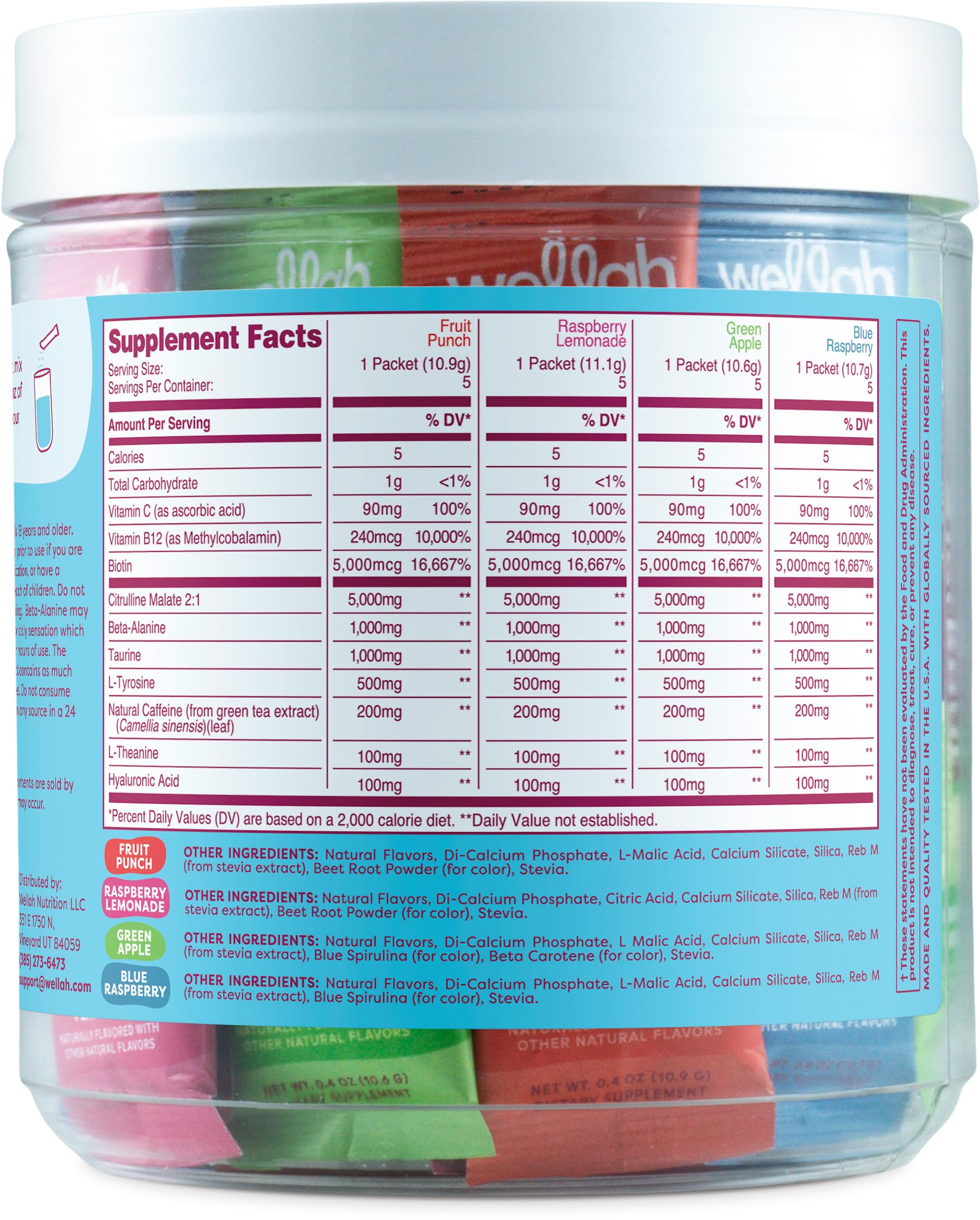 Wellah Get-Going flavor variety shown on table for busy-day energy options