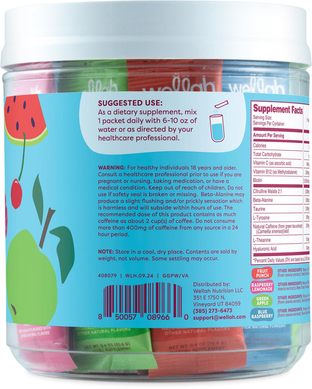 Close-up of Fruit Punch and Raspberry Lemonade flavors from the pack