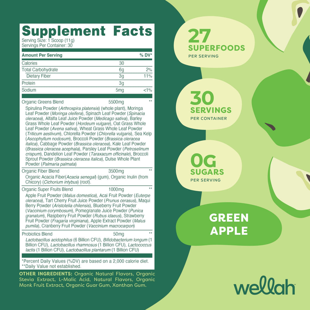 Wellah Leaf Laugh Love, cucharita medidora, dosis cómoda para tus smoothies verdes.
