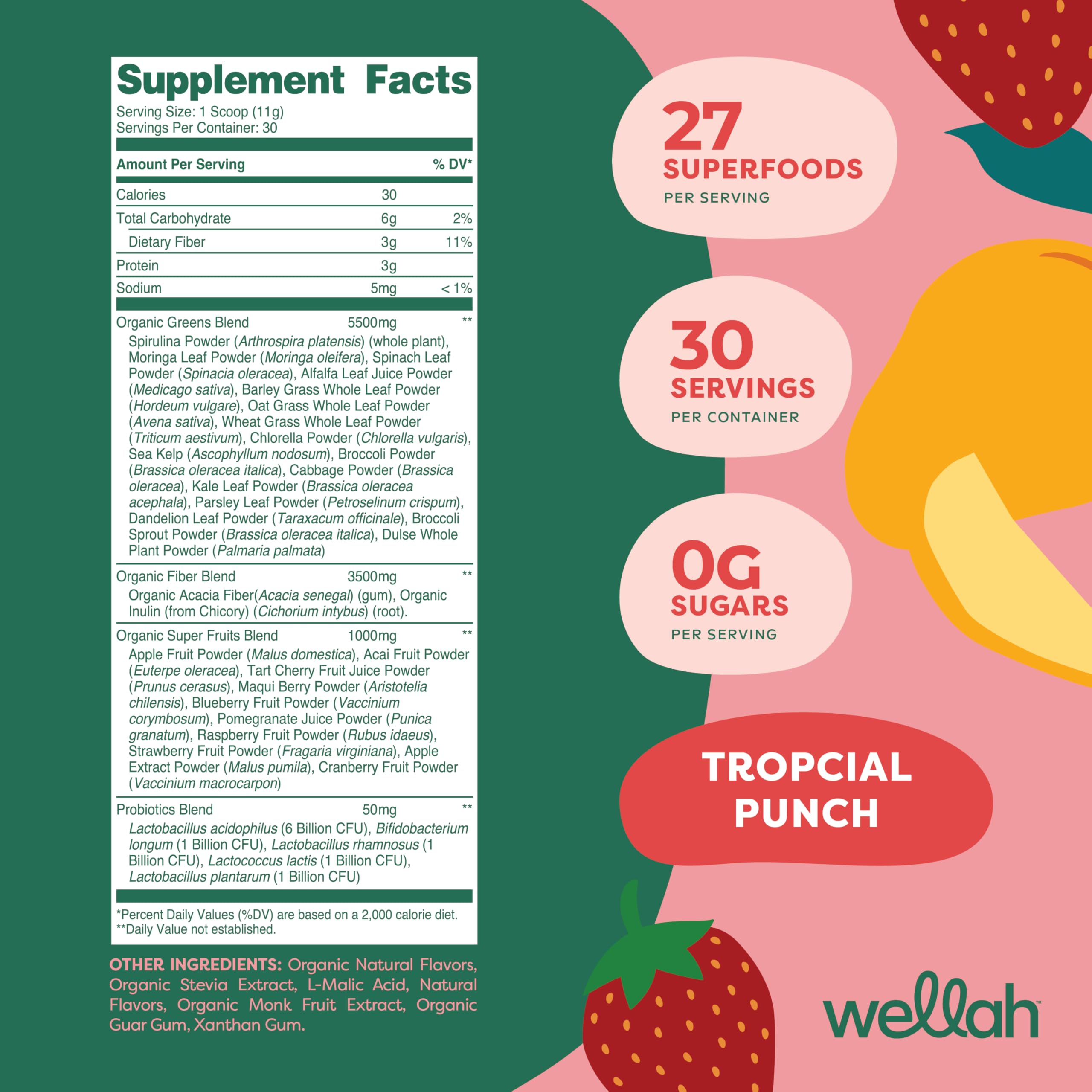 Wellah Leaf Laugh Love Super Greens powder being mixed into a drink
