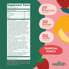 Wellah Leaf Laugh Love Super Greens powder being mixed into a drink
