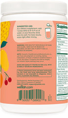 Tropical Punch flavor branding on Wellah Leaf Laugh Love Super Greens tub