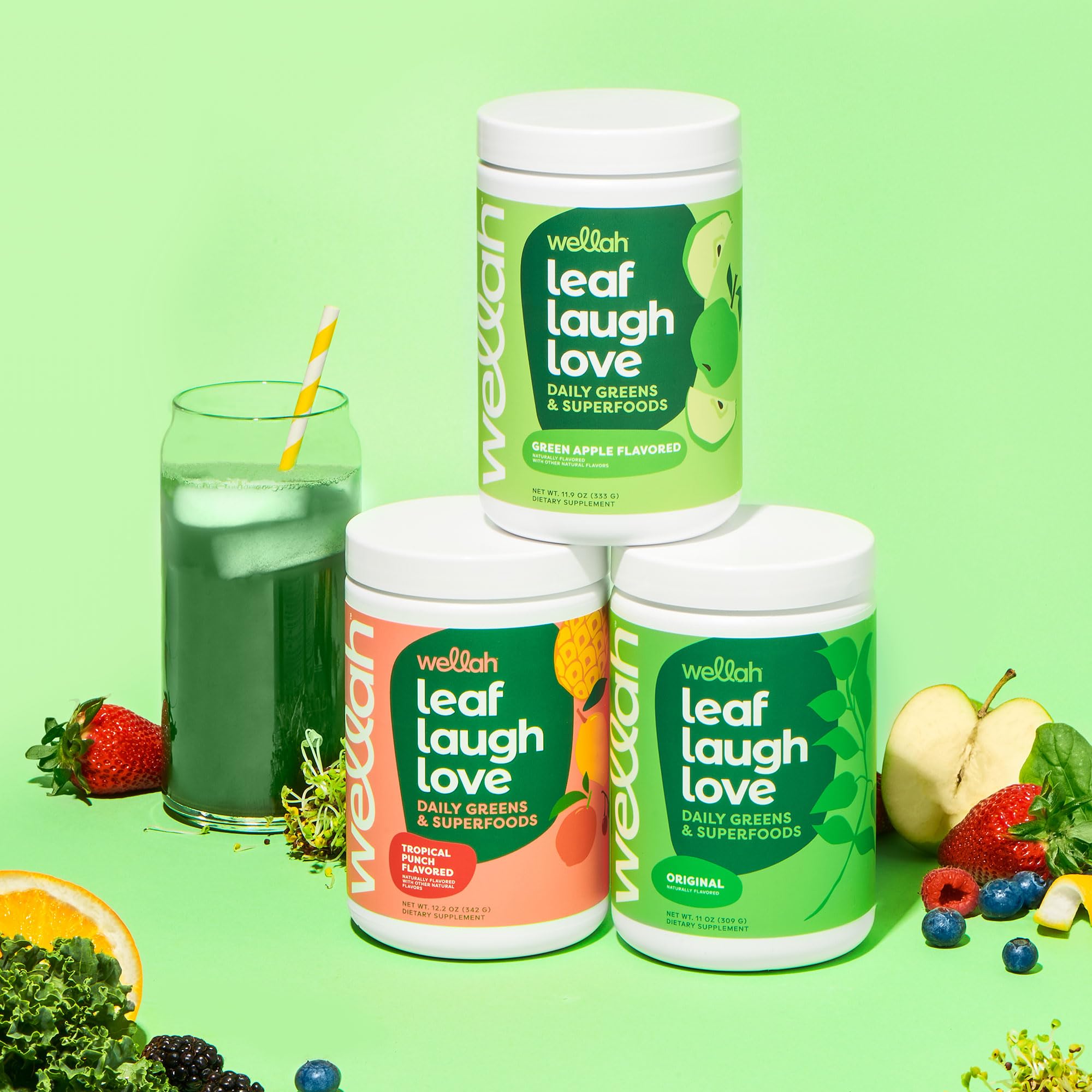 Serving suggestion: Wellah Leaf Laugh Love Super Greens mixed into a smoothie