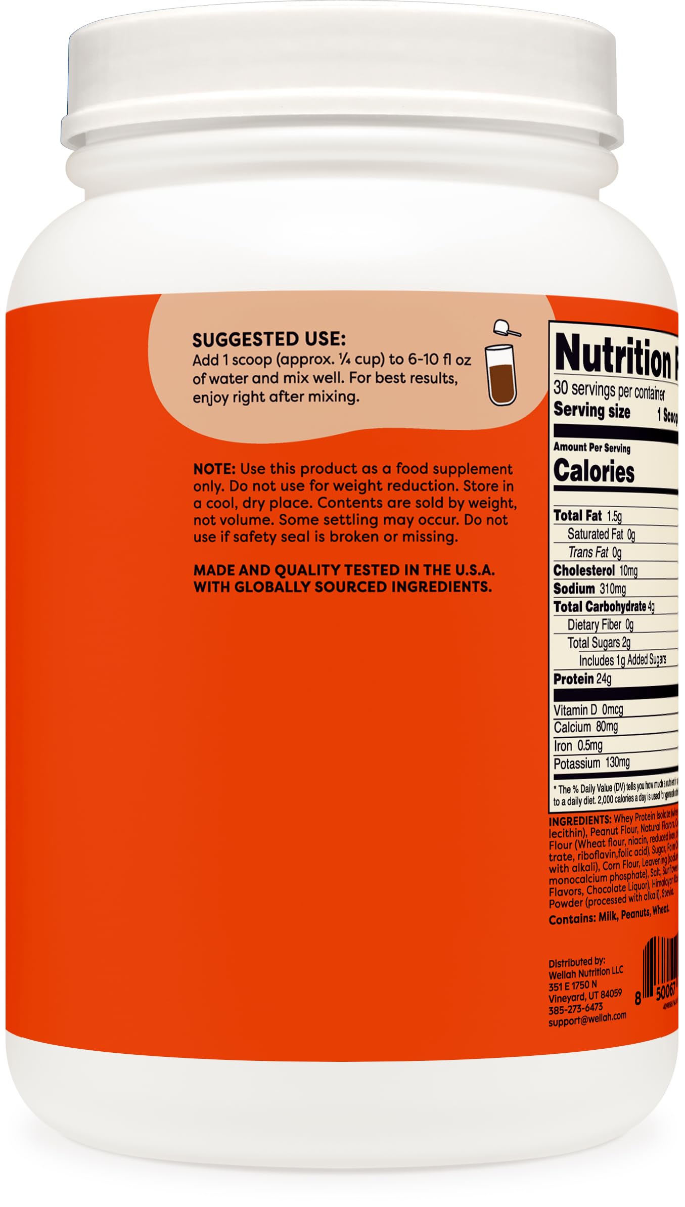 Wellah Protein Your Whey shake glass captures creamy texture and chocolatey aroma.