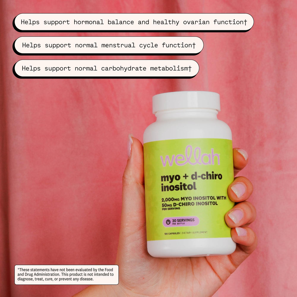 Wellah serving size visual with capsules and measuring guide