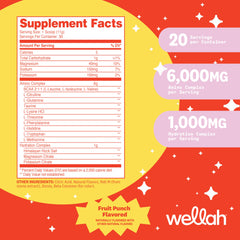 Wellah So Long Soreness BCAA Powder Fruit Punch serving scoop